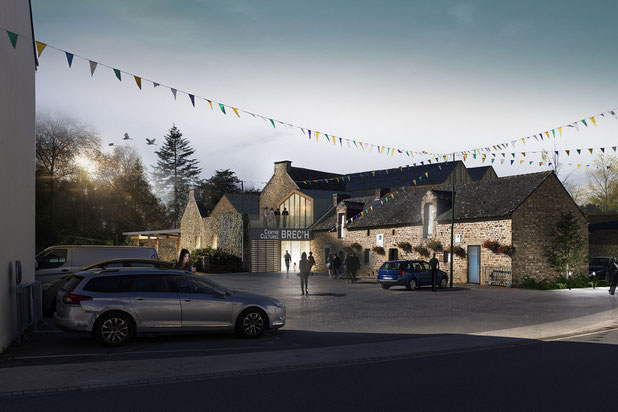 Vue vers l'entrée-rehabilitation-equipement-Brech