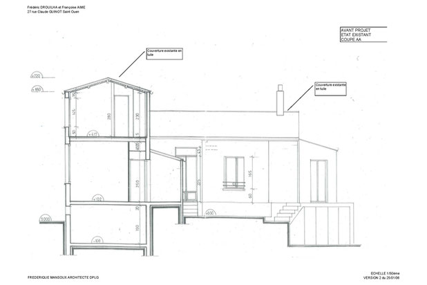 Coupe existant-agrandissement_extension-maison-Saint-Ouen-sur-Seine