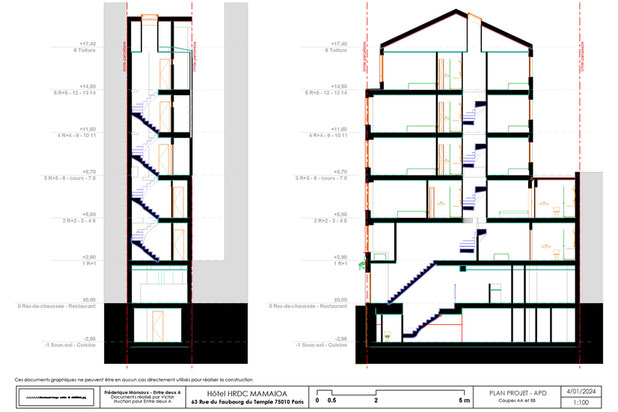 coupes projet-renovation-immeuble-Paris