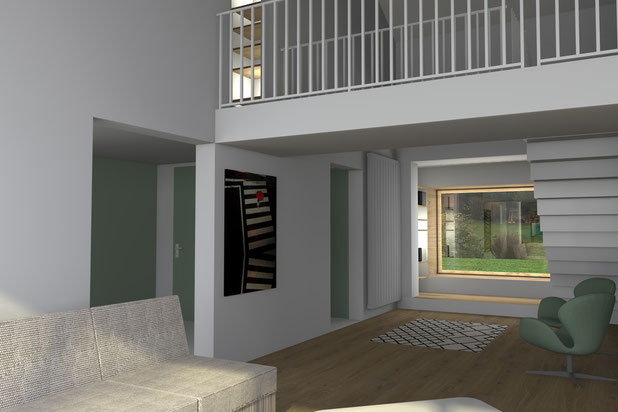 Cadrage sur le jardin-surelevation-maison-La Chapelle-sur-Erdre