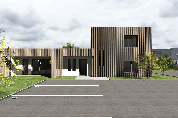 Vue depuis l'entrée-construction-equipement-Grandchamps-des-Fontaines