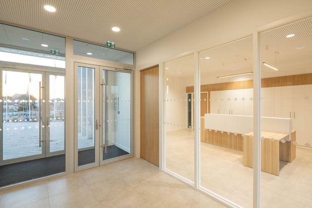 Vue depuis le Hall d'accueil-construction-bureaux-La Meilleraie-Tillay
