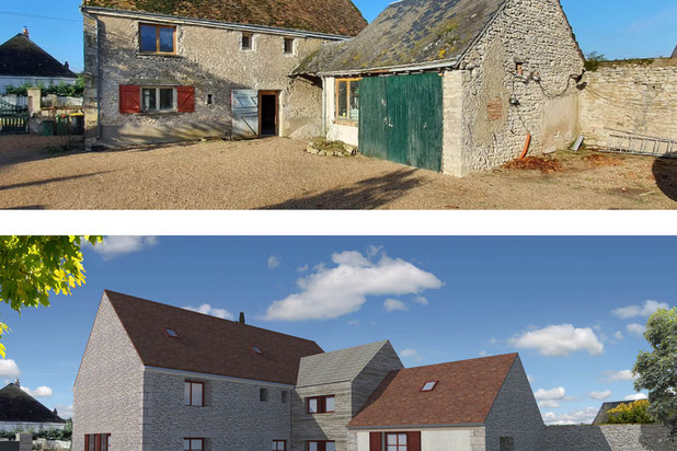 Vue côté jardin-rehabilitation-maison-Lorges