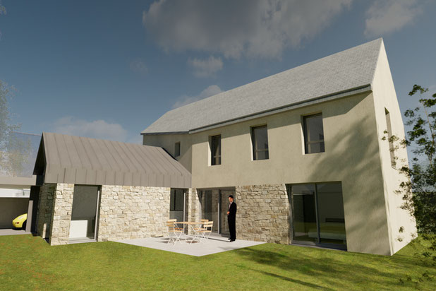 Vue du jardin-construction-maison-Séné