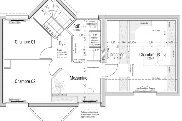 Plan R+1 APRES-renovation-maison-Rennes