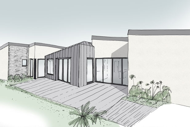 vue extérieure-surelevation-maison-Montgermont