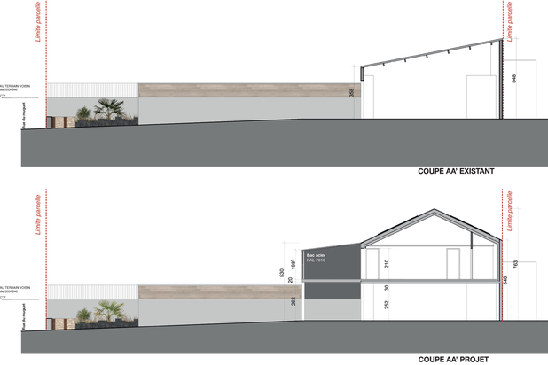 coupe-surelevation-garage-Caudan