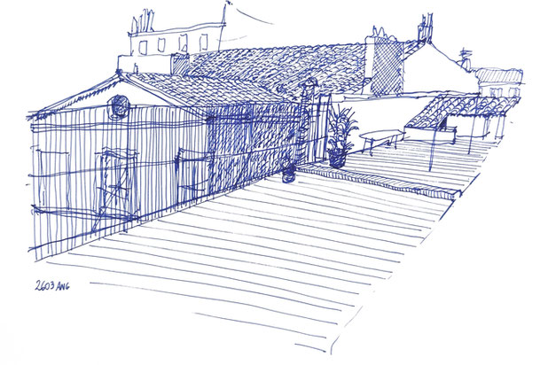 Croquis de la terrasse existante-renovation-appartement-Marseille