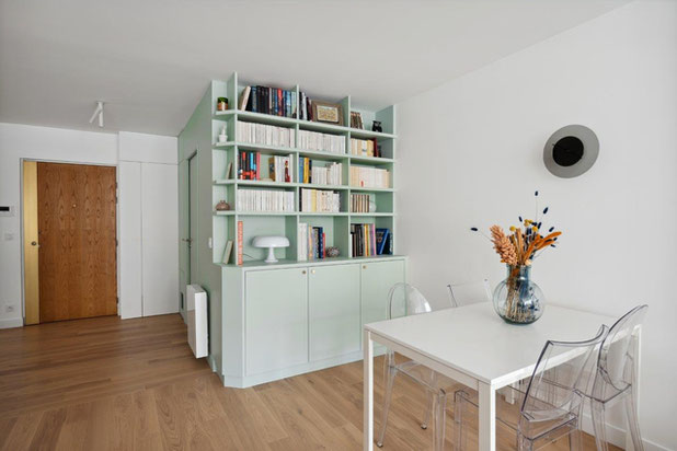 Bibliothèque sur mesure-renovation-appartement-Paris