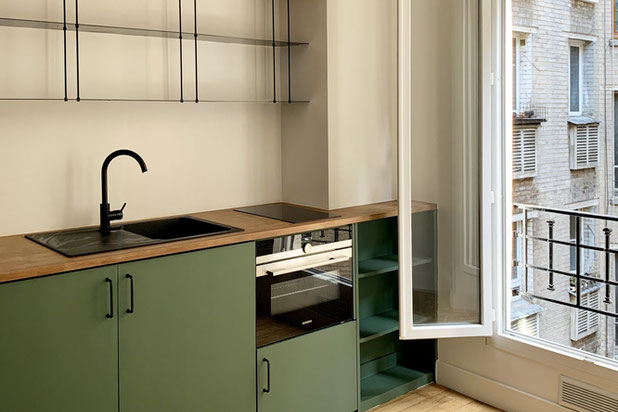 Vue de la pièce de vie-renovation-appartement-Paris