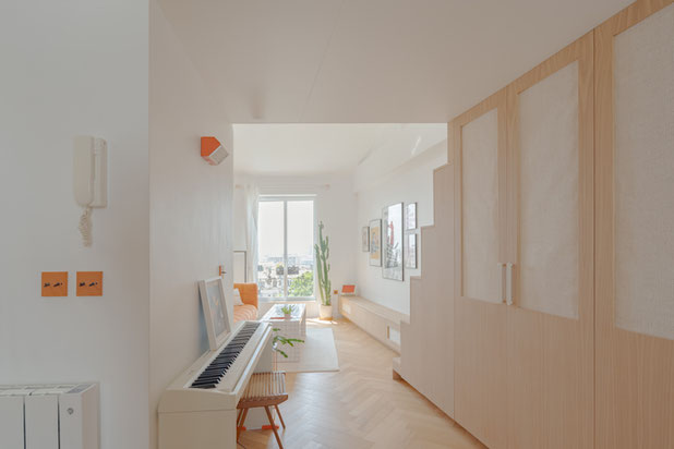 Vue vers le salon-renovation-appartement-Paris