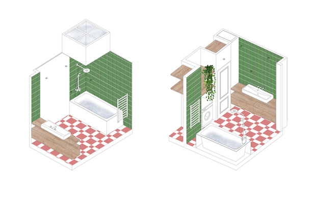Isométrie salle de bain-renovation-appartement-Bordeaux