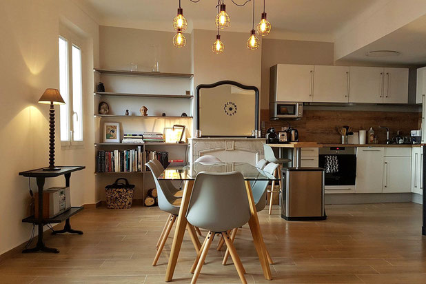 Salle à manger, cuisine-renovation-appartement-Cannes