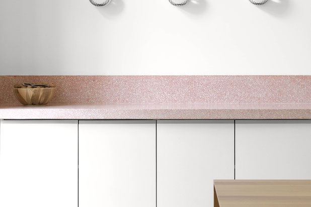 détail de la cuisine, plan de travail en terrazzo sur mesure-renovation-appartement-Marseille