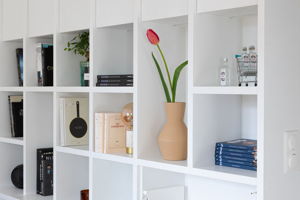 Le bureau intégré à la bibliothèque de la salle d'attente-renovation-autre-Nanterre