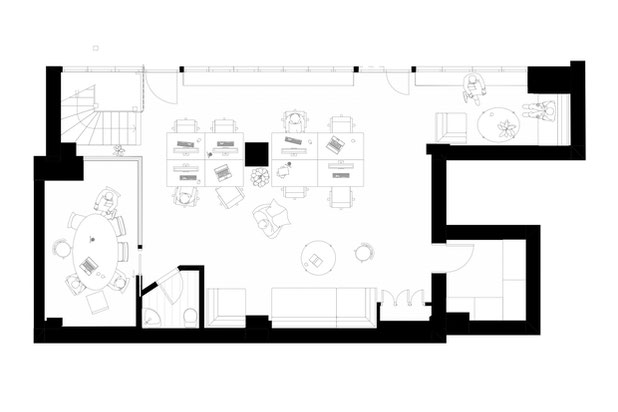 Plan après travaux RDC-rehabilitation-bureaux-Paris