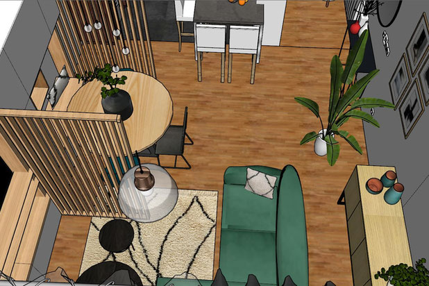 Aménagement salon-salle à manger 2-amenagement-appartement-Nanterre