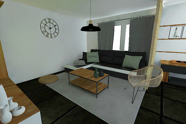 Agencement  de salon avec séparation claustra-amenagement-maison-Plouzané