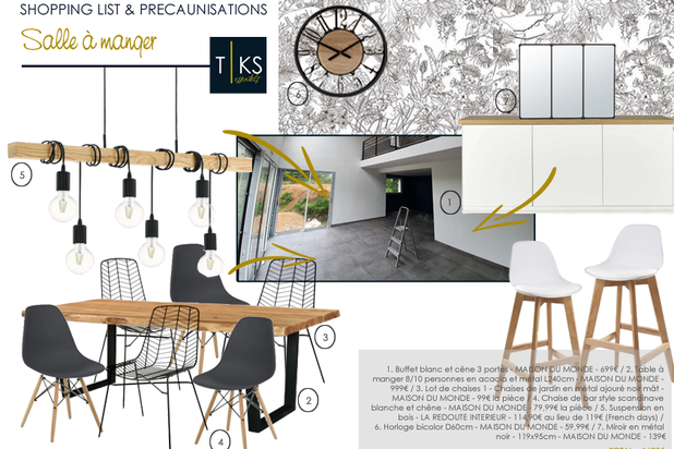 Liste de shopping - salle à manger - Projet G-U-amenagement-maison-Plouzané