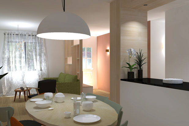 Pièce de vie-renovation-maison-Bègles