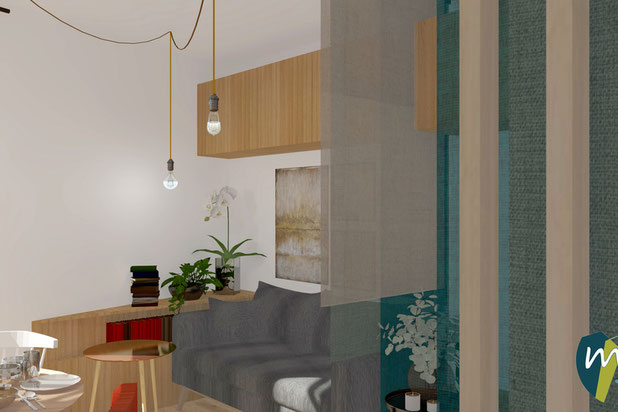 Petit salon-renovation-appartement-Les Sables-d'Olonne