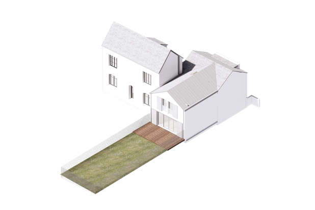Axonométrie côté jardin-renovation-maison-Fouesnant