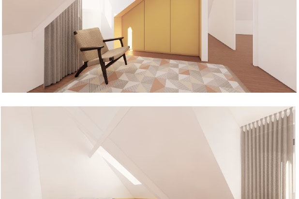 Aménagement chambre sous combles-renovation-maison-Nantes
