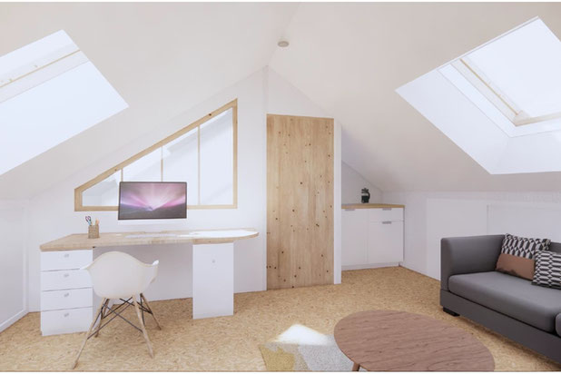 Bureau sous combles-renovation-maison-Angers
