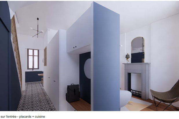 Entrée vers cuisine et salon-renovation-maison-Angers