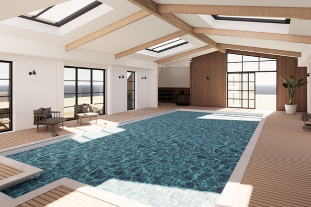 Vue piscine depuis accès dégagement-renovation-autre-Mésanger
