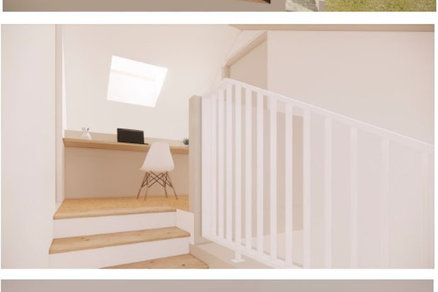 Coupe principale + palier comble + comble-renovation-maison-Nantes