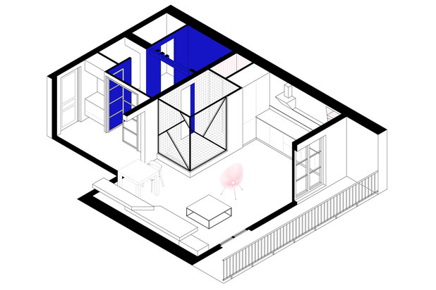 Axonométrie-rehabilitation-logement-Paris