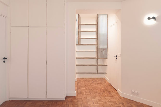 9 - Chambre, dressing-rehabilitation-appartement-Paris