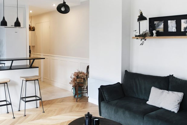 vue générale salon-renovation-appartement-Paris