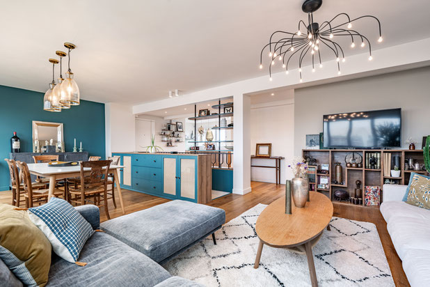 Pièce à vivre-renovation-appartement-Boulogne-Billancourt