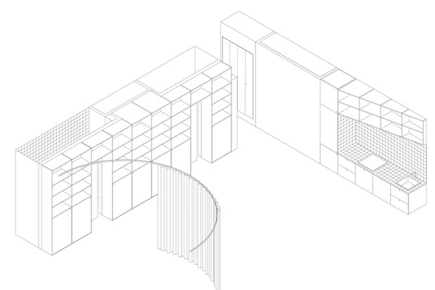 Axonométrie de principe-renovation-appartement-Paris