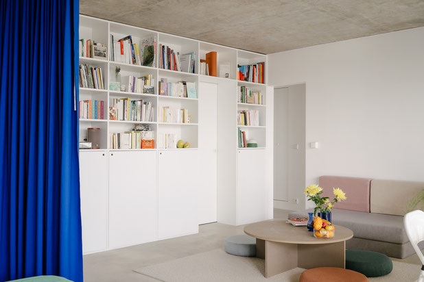 Le salon depuis la chambre-renovation-appartement-Paris