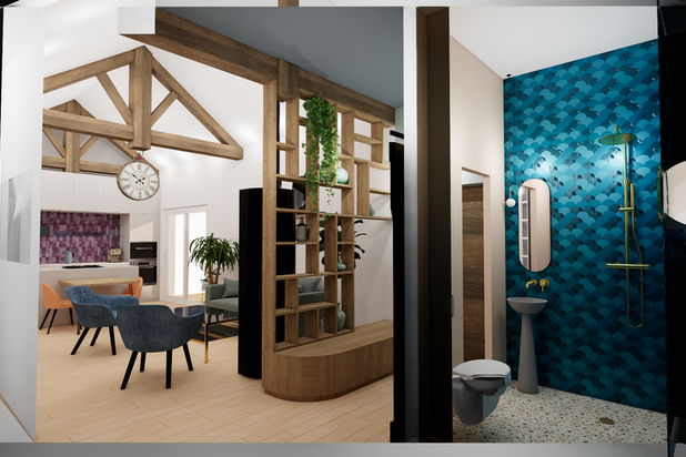 Salle d'eau et séjour-renovation-maison-Les Moutiers-en-Retz