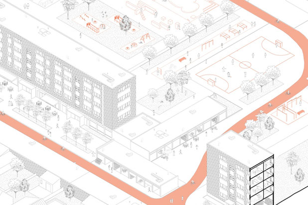 Axonométrie 4-amenagement-espaces_exts-Bobigny