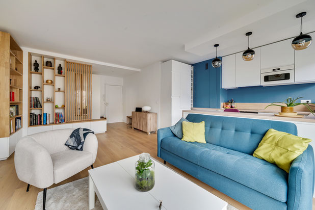 La pièce à vivre-renovation-appartement-Paris