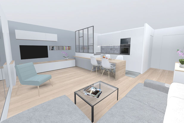Pièce à vivre-renovation-appartement-Paris