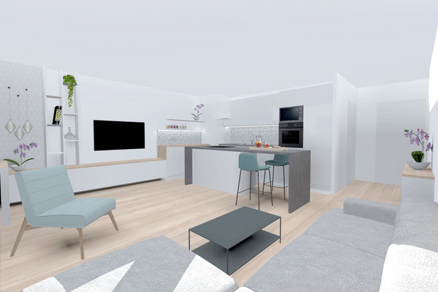 Pièce à vivre-renovation-appartement-Paris