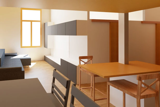 Salle à manger-renovation-appartement-Lyon