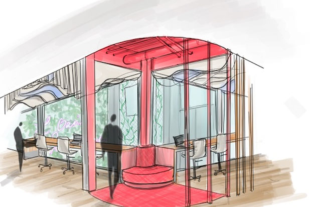 Croquis coworking RDC-rehabilitation-immeuble-Paris