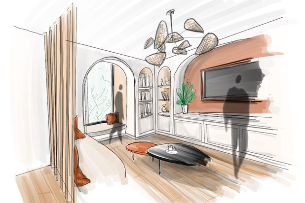 Croquis salon-rehabilitation-immeuble-Paris