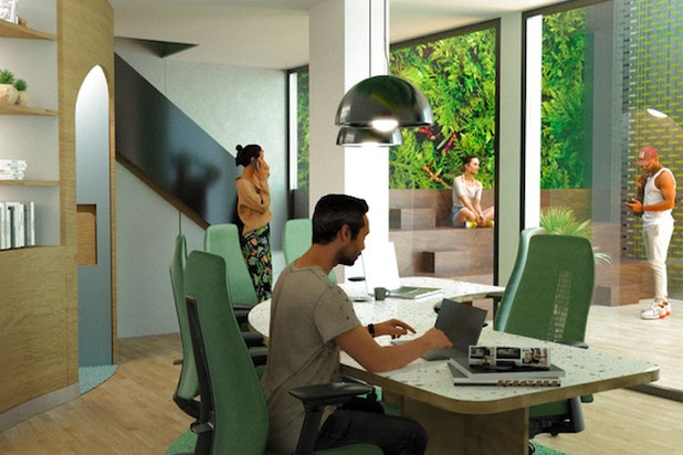 Espace coworking R-1-rehabilitation-immeuble-Paris