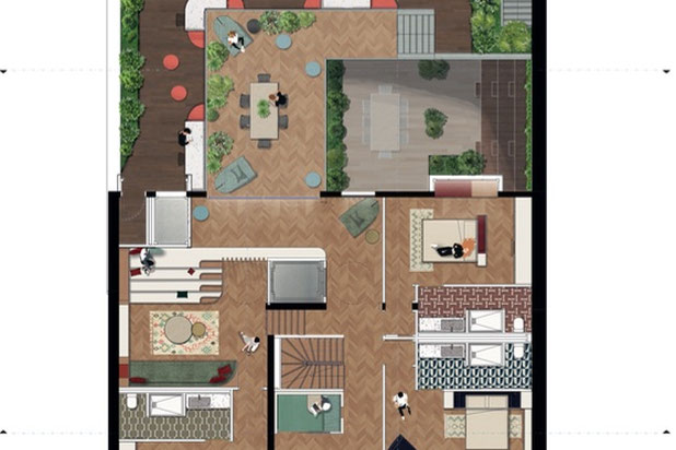 Plan R+1-rehabilitation-immeuble-Paris