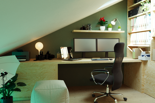 Bureau du dernier étage-amenagement-appartement-Paris