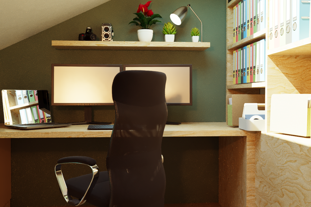 Bureau du dernier étage-amenagement-appartement-Paris