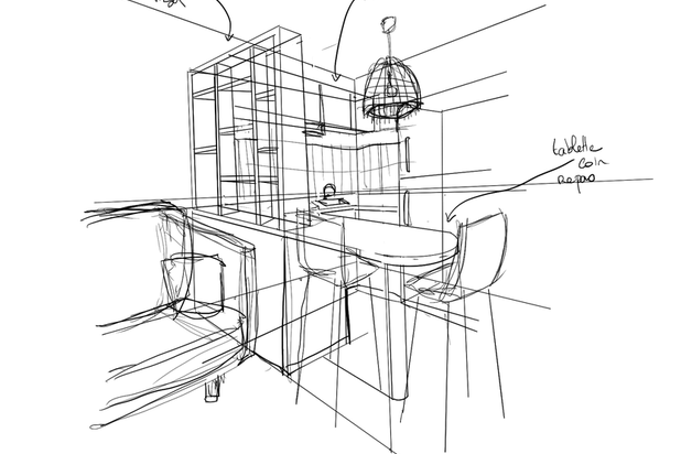 Croquis d'aménagement-amenagement-appartement-Saint-Denis
